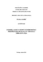 prikaz prve stranice dokumenta Podrška djeci s Down sindromom u predškolskom sustavu odgoja i obrazovanja