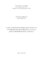 prikaz prve stranice dokumenta Utjecaj kinezioloških aktivnosti na unapređenje motoričkog statusa djece predškolskog uzrasta