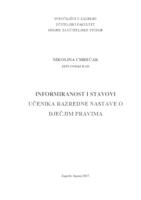 prikaz prve stranice dokumenta Informiranost i stavovi učenika razredne nastave o dječjim pravima