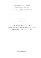 prikaz prve stranice dokumenta Percepcija nastavnog predmeta Priroda i društvo iz perspektive učitelja