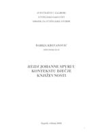 prikaz prve stranice dokumenta Heidi Johanne Spyri u kontekstu dječje književnosti