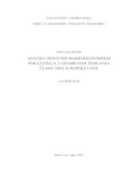 prikaz prve stranice dokumenta Analiza osnovnih makroekonomskih pokazatelja u odabranim zemljama članicama Europske unije