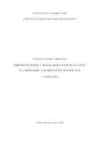 prikaz prve stranice dokumenta Kreditni rizik u bankarskom poslovanju na primjeru Zagrebačke banke d.d.