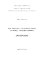 prikaz prve stranice dokumenta "Sestrinski rad u Covid-19 odjelima te pojavnost sindroma izgaranja"