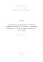 prikaz prve stranice dokumenta Utjecaj pandemije koronavirusa na vođenje predizborne kampanje s posebnim osvrtom na lokalne izbore u Republici Hrvatskoj