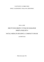 prikaz prve stranice dokumenta Društvene mreže u funkciji izgradnje imidža poduzeća