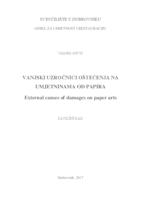 prikaz prve stranice dokumenta Vanjski uzročnici oštećenja na umjetninama od papira