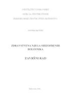 prikaz prve stranice dokumenta "Zdravstvena njega shizofrenih bolesnika"