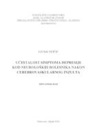 prikaz prve stranice dokumenta "Učestalost simptoma derpresije kod neuroloških bolesnika nakon cerebrovaskularnog inzulta"