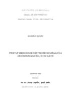 prikaz prve stranice dokumenta "Pristup medicinske sestre recidivirajućoj abdominalnoj boli kod djece"