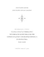 prikaz prve stranice dokumenta Uloga i značaj verbalne i neverbalne komunikacije pri uspostavljanju i izgradnji odnosa s potrošačima