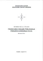 prikaz prve stranice dokumenta Financijska analiza poslovanja poduzeća Izgradnja d.o.o.