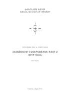 prikaz prve stranice dokumenta Zaduženost i gospodarski rast u u Hrvatskoj