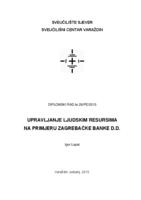 prikaz prve stranice dokumenta Upravljanje ljudskim resursima na primjeru Zagrebačke banke d.d.