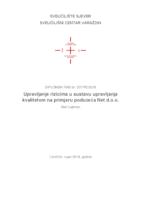 prikaz prve stranice dokumenta Upravljanje rizicima u sustavu upravljanja kvalitetom na primjeru poduzeća Net d.o.o.