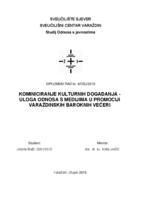 prikaz prve stranice dokumenta Komuniciranje kulturnih događanja - uloga odnosa s medijima u promociji Varaždinskih baroknih večeri