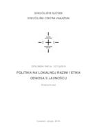 prikaz prve stranice dokumenta Politika na lokalnoj razini i etika odnosa s javnošću