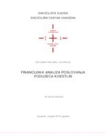 prikaz prve stranice dokumenta Financijska analiza poslovanja poduzeća Koestlin d.d.