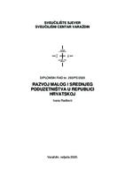 prikaz prve stranice dokumenta Razvoj malog i srednjeg poduzetništva u Republici Hrvatskoj