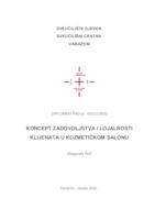 prikaz prve stranice dokumenta Koncept zadovoljstva i lojalnosti klijenata u kozmetičkom salonu