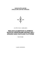 prikaz prve stranice dokumenta Realizacija bežičnog alarmnog sustava korištenjem Arduino Uno i Arduino Nano razvojne platforme