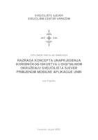 prikaz prve stranice dokumenta Razrada koncepta unaprjeđenja korisničkog iskustva u digitalnom okruženju Sveučilišta Sjever primjenom mobilne aplikacije UNIN