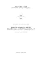 prikaz prve stranice dokumenta Analiza i primjena native oglašavanja na portalu 24sata.hr