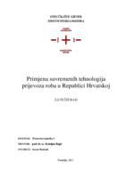 prikaz prve stranice dokumenta Primjena suvremenih tehnologija prijevoza roba u Republici Hrvatskoj