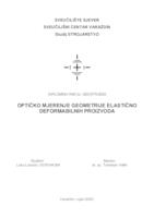 prikaz prve stranice dokumenta Optičko mjerenje geometrije elastično deformabilnih proizvoda