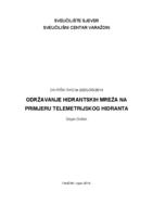 prikaz prve stranice dokumenta Održavanje hidrantskih mreža na primjeru telemetrijskog hidranta