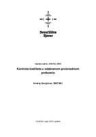 prikaz prve stranice dokumenta Kontrola kvalitete u odabranom proizvodnom poduzeću