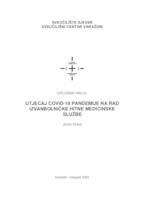 prikaz prve stranice dokumenta Utjecaj COVID-19 pandemije na rad izvanbolničke hitne medicinske službe