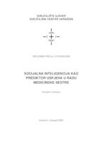 prikaz prve stranice dokumenta Socijalna inteligencija kao prediktor uspjeha u radu medicinske sestre