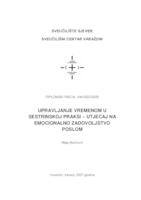 prikaz prve stranice dokumenta Upravljanje vremenom u sestrinskoj praksi - utjecaj na emocionalno zadovoljstvo poslom