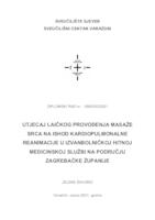 prikaz prve stranice dokumenta Utjecaj laičkog provođenja masaže srca na ishod kardiopulmonalne reanimacije u izvanbolničkoj hitnoj medicinskoj službi Zagrebačke županije