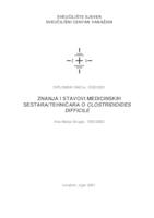 prikaz prve stranice dokumenta Znanja i stavovi medicinskih sestara/tehničara o Clostridioides difficile