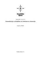 prikaz prve stranice dokumenta Komunikacija sa oboljelima od Alzheimerove demencije