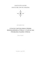 prikaz prve stranice dokumenta Stavovi zaposlenika prema redizajniranju posla i utjecaj na promjenu razine stresa