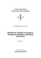 prikaz prve stranice dokumenta Percepcija javnosti o položaju i pravima zatvorenika u RH