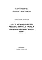 prikaz prve stranice dokumenta Zadatak medicinske sestre u prevenciji i liječenju infekcija urinarnog trakta kod starijih osoba