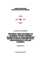 prikaz prve stranice dokumenta Sestrinska skrb apstinenata od alkohola u Klubu liječenih alkoholičara, te uloga medicinske sestre u njegovoj rehabilitaciji i resocijalizaciji