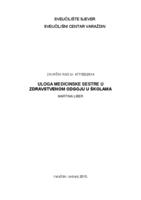 prikaz prve stranice dokumenta Uloga medicinske sestre u zdravstvenom odgoju u školama