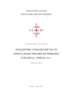 prikaz prve stranice dokumenta Poduzetnik i poduzetništvo te upravljanje rizicima na primjeru poduzeća "Vindija d.d."