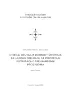 prikaz prve stranice dokumenta Utjecaj očuvanja dobrobiti životinja za ljudsku prehranu na percepcije potrošača o prehrambenim proizvođačima