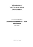 prikaz prve stranice dokumenta Postupanja medicinske sestre s kožom pacijenata nakon opeklina