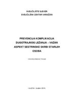 prikaz prve stranice dokumenta Prevencija komplikacija dugotrajnog ležanja - važan aspekt sestrinske skrbi starijih osoba