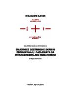 prikaz prve stranice dokumenta Smjernice sestrinske skrbi kod pacijenata sa intracerebralnim hematomom