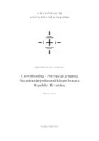 prikaz prve stranice dokumenta Percepcija grupnog financiranja poduzetničkih pothvata u Republici Hrvatskoj