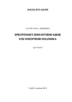prikaz prve stranice dokumenta Specifičnosti zdravstvene njege kod shizofrenih bolesnika