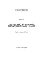 prikaz prve stranice dokumenta Pretilost kao faktor rizika za nastajanje koronarnih bolesti